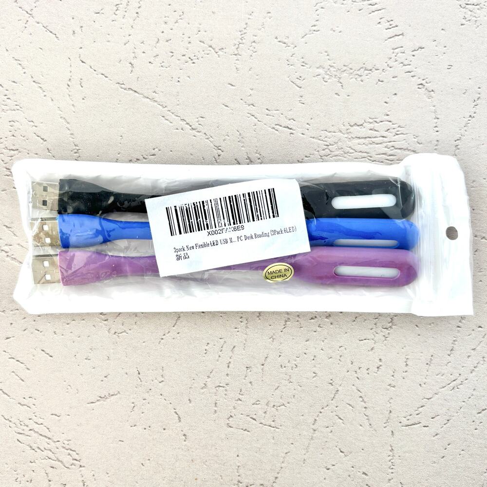 USB Light Flexible - Black Blue Purple - 3 Pack